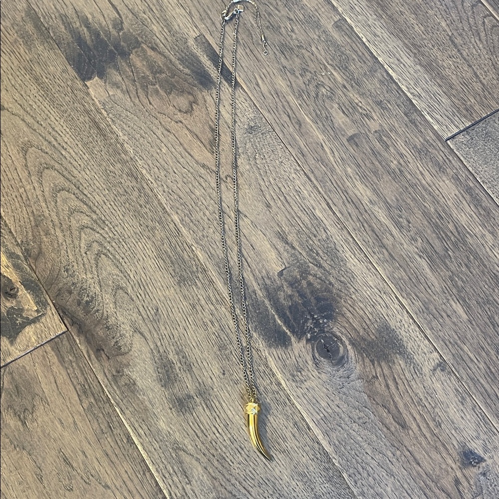 Gold Horn Pendant Necklace